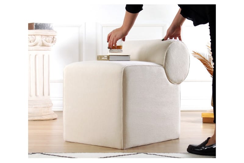 Linburg Sittepuff 45 cm - Cream - Møbler - Stoler & lenestoler - Krakk - Puff