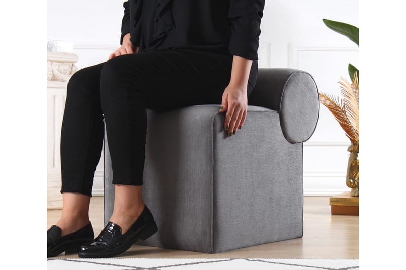 Linburg Sittepuff 45 cm - Grå - Møbler - Stoler & lenestoler - Krakk - Puff