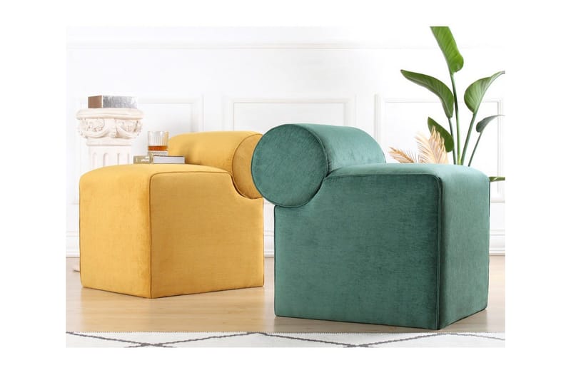 Linburg Sittepuff 45 cm - Gul - Møbler - Stoler & lenestoler - Krakk - Puff