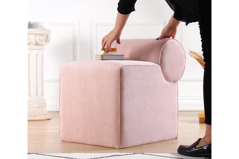 Linburg Sittepuff 45 cm - Rosa - Møbler - Stoler & lenestoler - Krakk - Puff