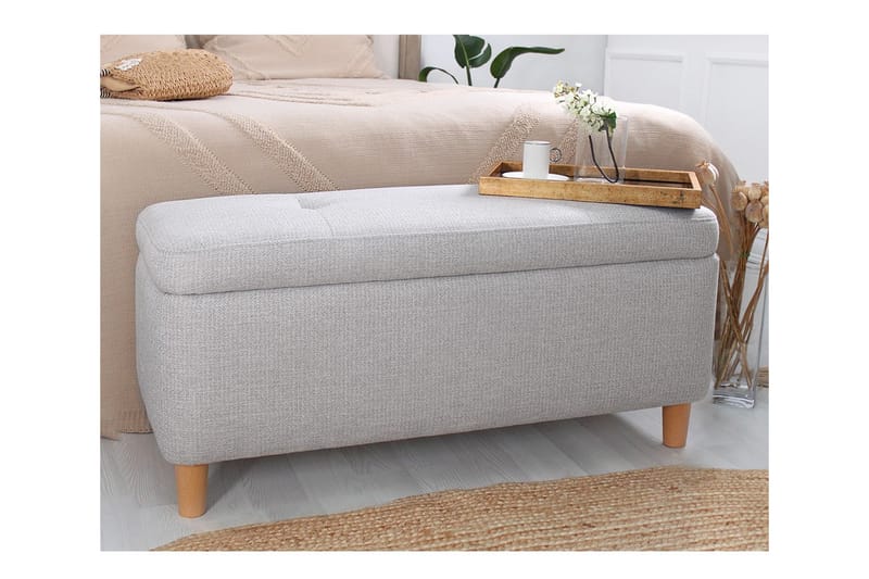 Mansi Sittepuff 100 cm - Lysegrå - Møbler - Stoler & lenestoler - Krakk - Puff