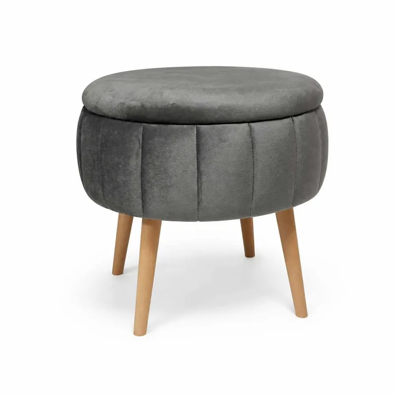 Puff med oppbevaring Atelier Del Sofa Berlin Babyface (Ø45 x H44 cm) Antrasitt, undefined