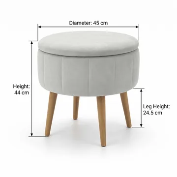 Puff med oppbevaring Atelier Del Sofa Berlin Babyface (Ø45 x H44 cm) Beige - Møbler - Stoler & lenestoler - Krakk - Puff - Sittepuff med oppbevaring