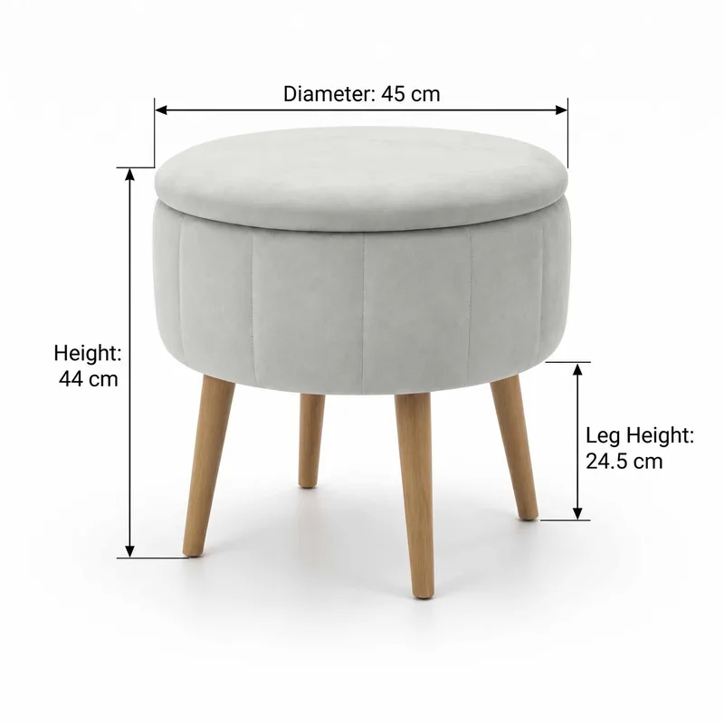 Puff med oppbevaring Atelier Del Sofa Berlin Babyface (Ø45 x H44 cm) Beige - Møbler - Stoler & lenestoler - Krakk - Puff