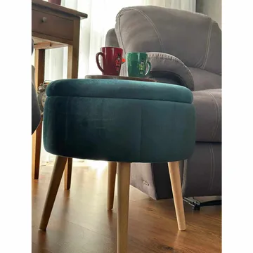 Puff med oppbevaring Atelier Del Sofa Berlin Babyface (Ø45 x H44 cm) Emerald - Møbler - Stoler & lenestoler - Krakk - Puff - Sittepuff med oppbevaring