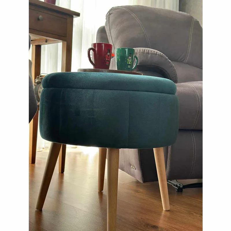 Puff med oppbevaring Atelier Del Sofa Berlin Babyface (Ø45 x H44 cm) Emerald - Møbler - Stoler & lenestoler - Krakk - Puff