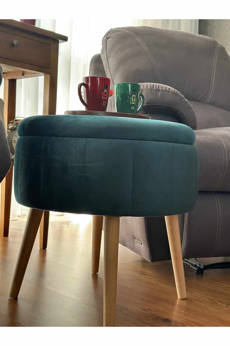 Puff med oppbevaring Atelier Del Sofa Berlin Babyface (Ø45 x H44 cm) Emerald - Møbler - Stoler & lenestoler - Krakk - Puff