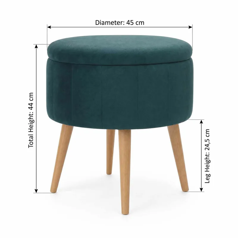 Puff med oppbevaring Atelier Del Sofa Berlin Babyface (Ø45 x H44 cm) Emerald - Møbler - Stoler & lenestoler - Krakk - Puff