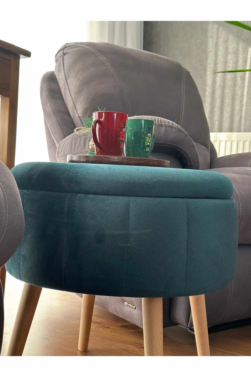 Puff med oppbevaring Atelier Del Sofa Berlin Babyface (Ø45 x H44 cm) Emerald - Møbler - Stoler & lenestoler - Krakk - Puff