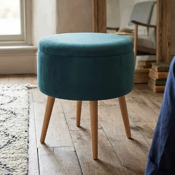 Puff med oppbevaring Atelier Del Sofa Berlin Babyface (Ø45 x H44 cm) Emerald - Møbler - Stoler & lenestoler - Krakk - Puff - Sittepuff med oppbevaring