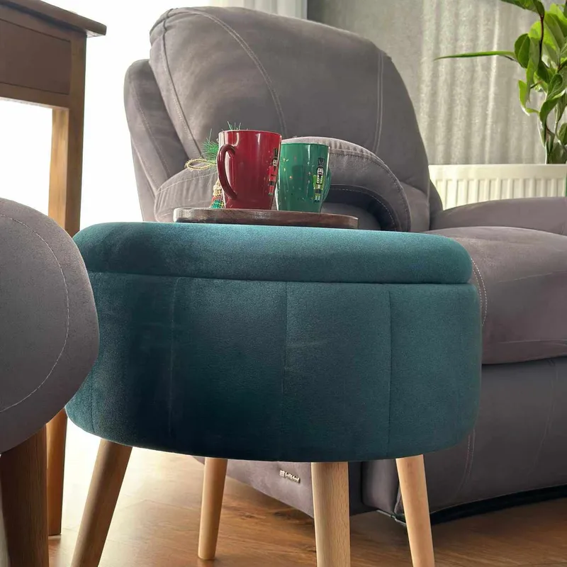 Puff med oppbevaring Atelier Del Sofa Berlin Babyface (Ø45 x H44 cm) Emerald - Møbler - Stoler & lenestoler - Krakk - Puff