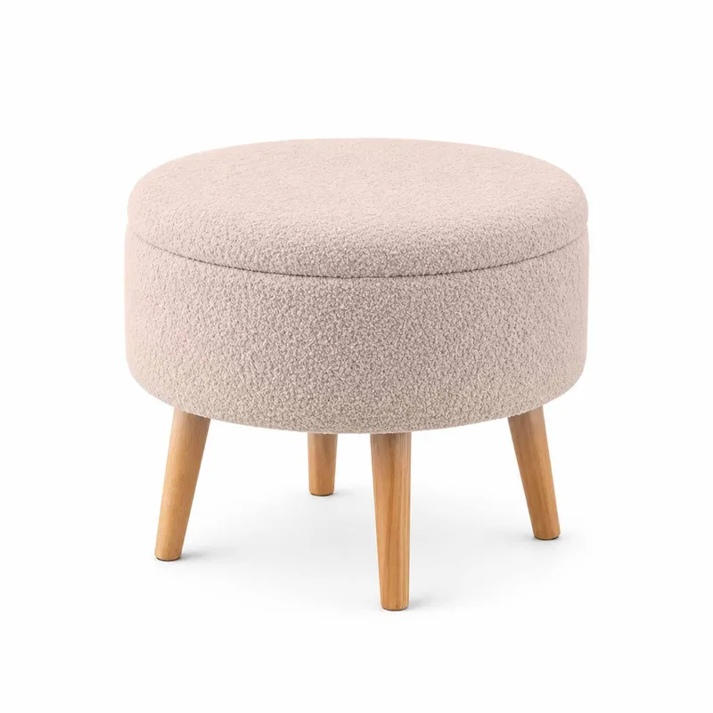 Puff med oppbevaring Atelier Del Sofa Berlin Wellsoft (Ø45 x H44 cm) Beige, undefined