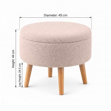 Puff med oppbevaring Atelier Del Sofa Berlin Wellsoft (Ø45 x H44 cm) Beige - Møbler - Stoler & lenestoler - Krakk - Puff - Sittepuff med oppbevaring