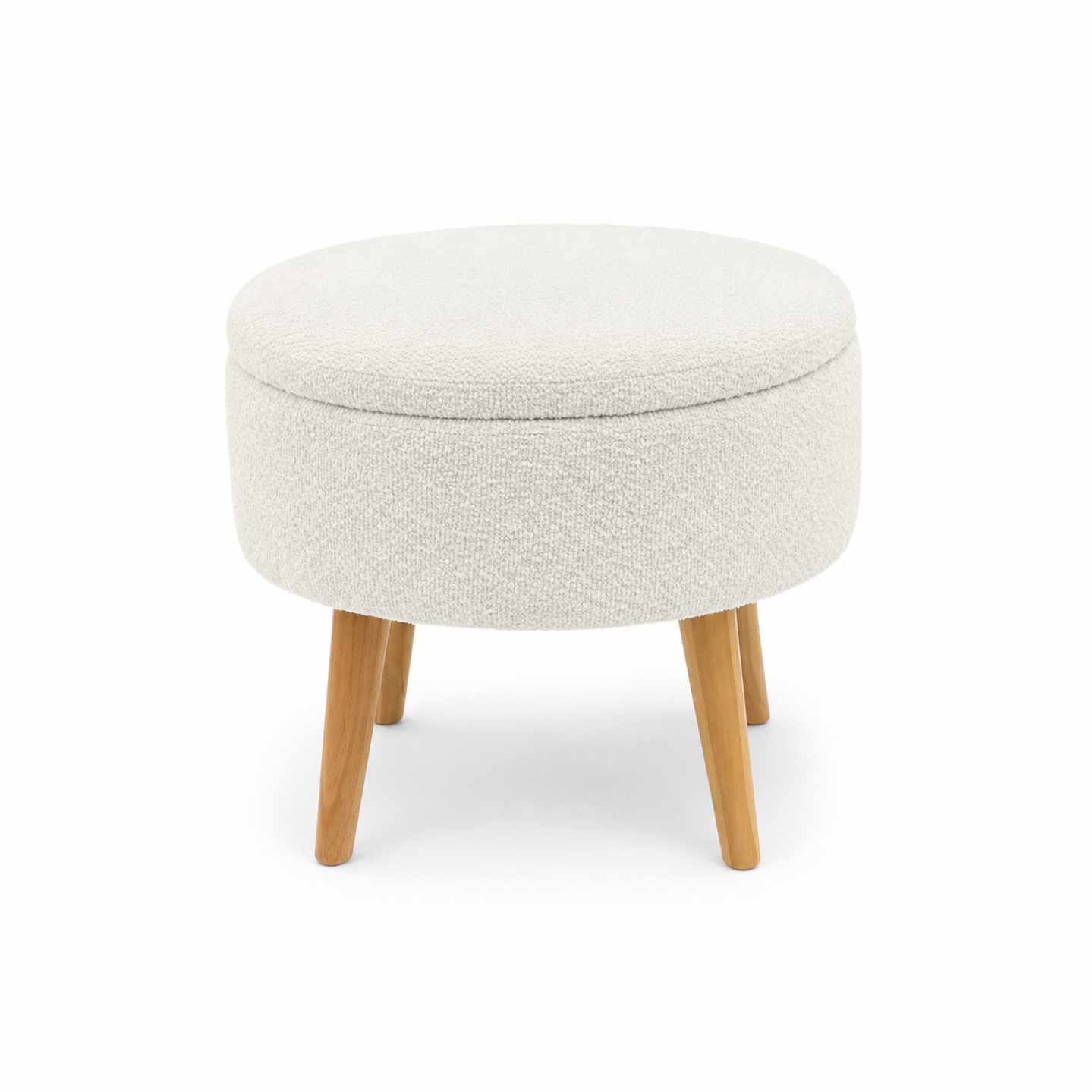 Puff med oppbevaring Atelier Del Sofa Berlin Wellsoft (Ø45 x H44 cm) Hvit -
