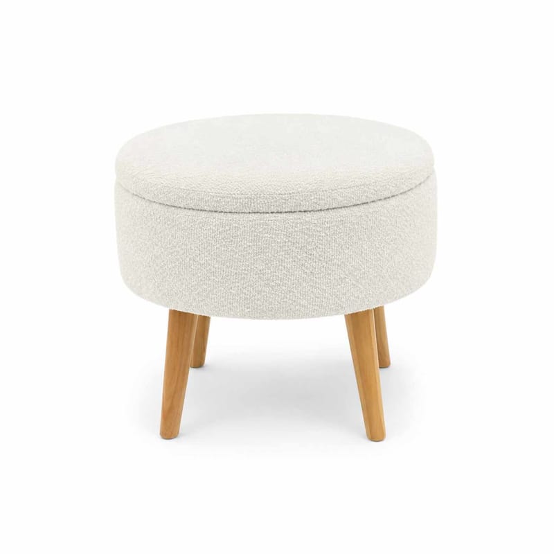 Puff med oppbevaring Atelier Del Sofa Berlin Wellsoft (Ø45 x H44 cm) Hvit, undefined
