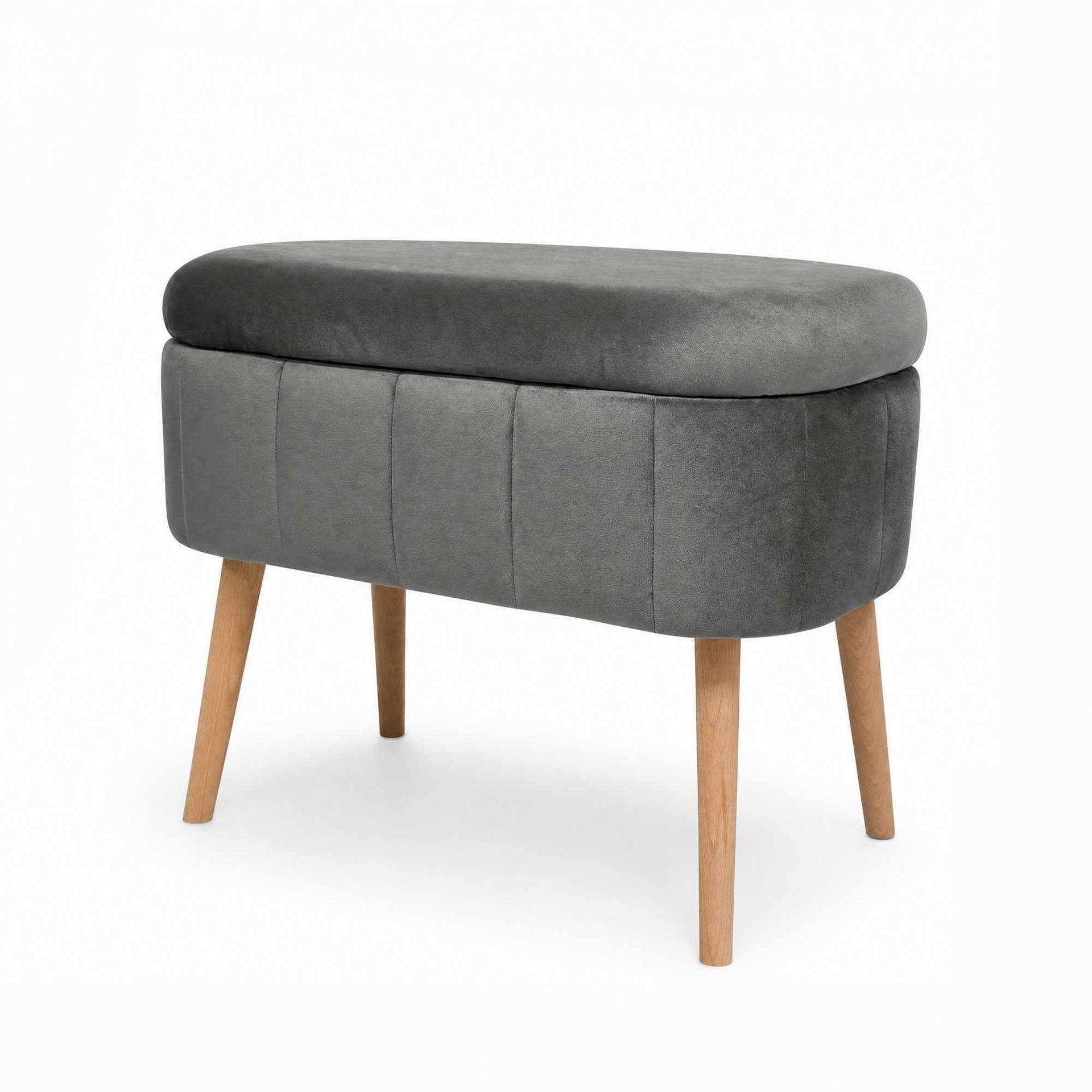Puff med oppbevaring Atelier Del Sofa Mini Oslo (60 x 46 x 35 cm) Antrasitt - Antrasitt