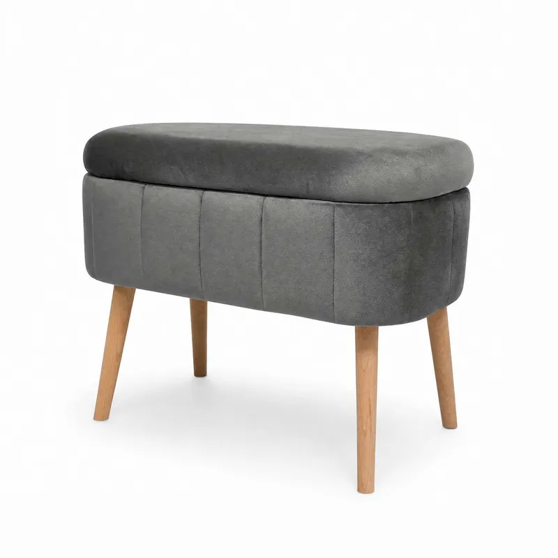 Puff med oppbevaring Atelier Del Sofa Mini Oslo (60 x 46 x 35 cm) Antrasitt, undefined