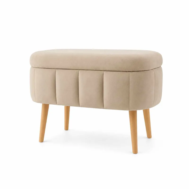 Puff med oppbevaring Atelier Del Sofa Mini Oslo (60 x 46 x 35 cm) Beige, undefined