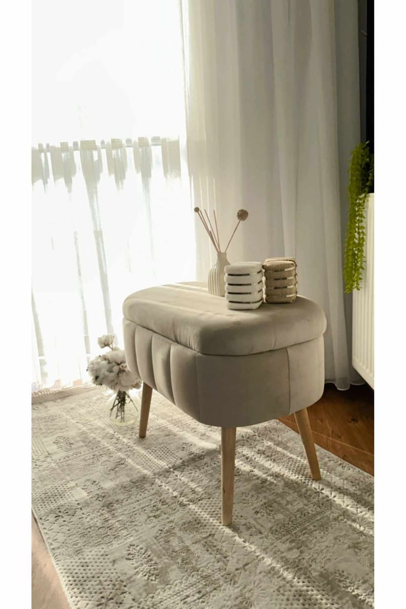 Puff med oppbevaring Atelier Del Sofa Mini Oslo (60 x 46 x 35 cm) Beige - Møbler - Stoler & lenestoler - Krakk - Puff