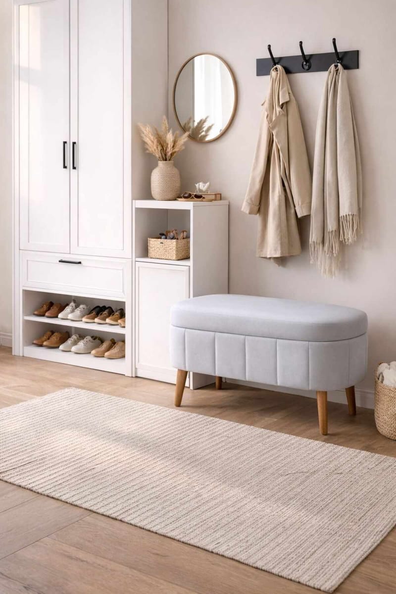 Puff med oppbevaring Atelier Del Sofa Mini Oslo (60 x 46 x 35 cm) Grå - Møbler - Stoler & lenestoler - Krakk - Puff