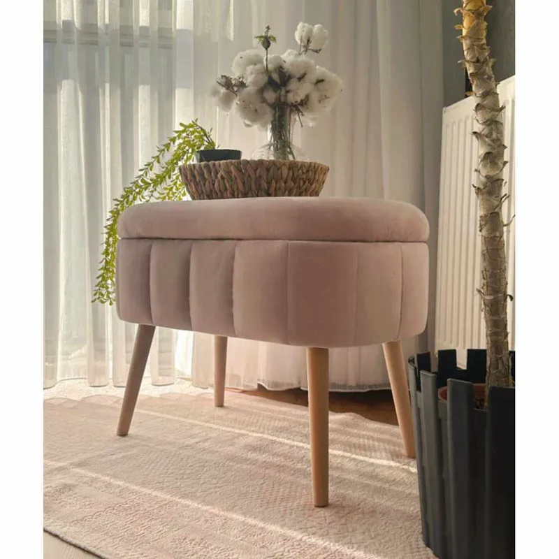 Puff med oppbevaring Atelier Del Sofa Mini Oslo (60 x 46 x 35 cm) Rosa - Møbler - Stoler & lenestoler - Krakk - Puff