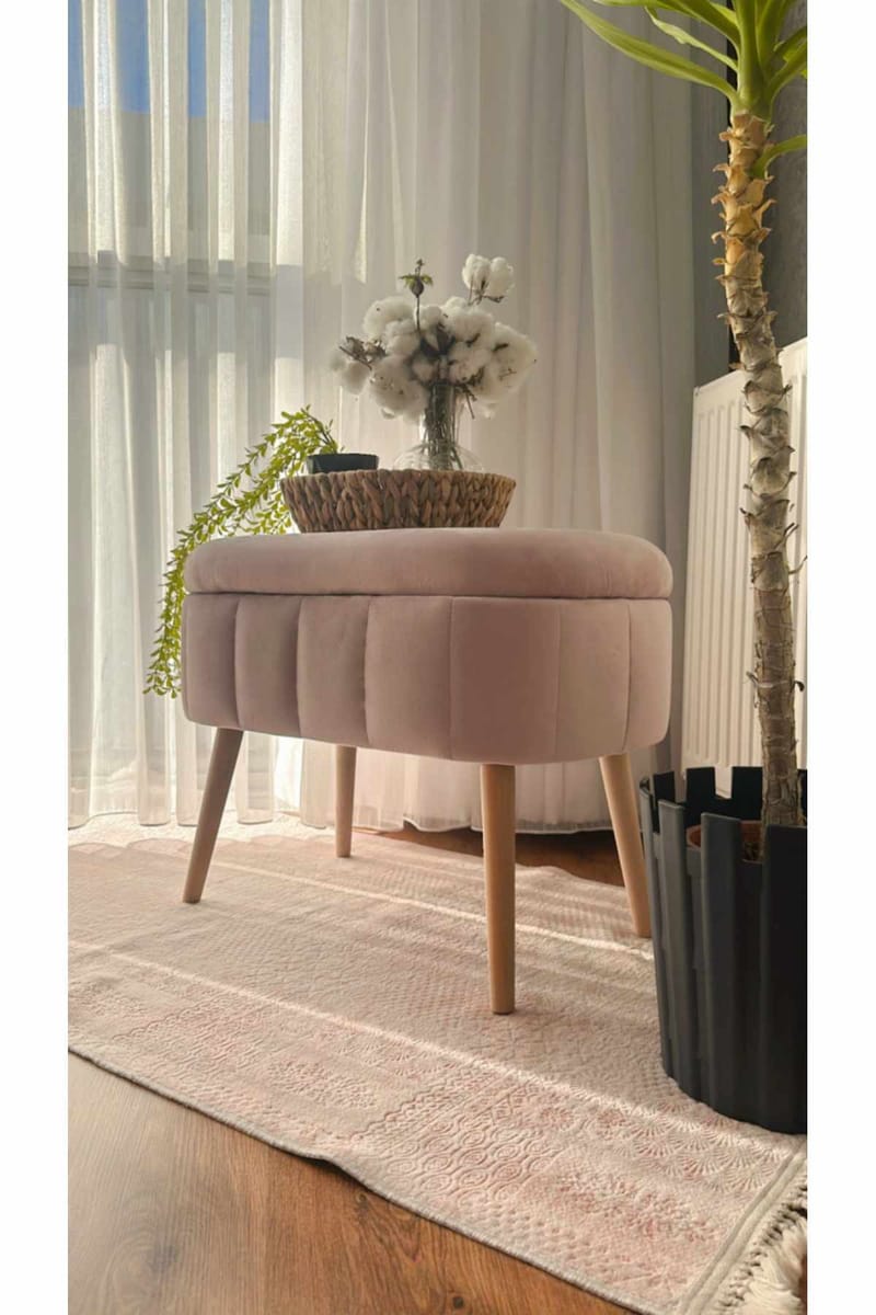 Puff med oppbevaring Atelier Del Sofa Mini Oslo (60 x 46 x 35 cm) Rosa - Møbler - Stoler & lenestoler - Krakk - Puff