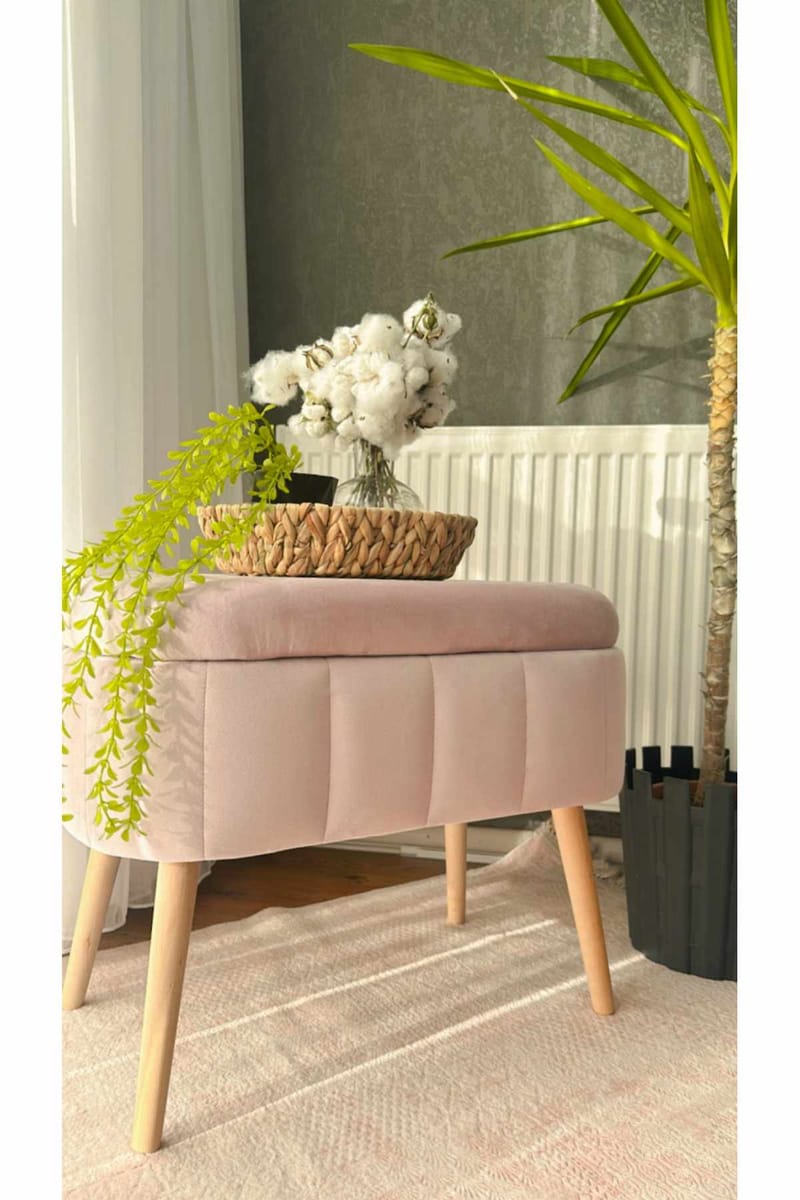 Puff med oppbevaring Atelier Del Sofa Mini Oslo (60 x 46 x 35 cm) Rosa - Møbler - Stoler & lenestoler - Krakk - Puff