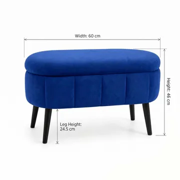 Puff med oppbevaring Atelier Del Sofa Mini Oslo (60 x 46 x 35 cm) Sax Blue - Møbler - Stoler & lenestoler - Krakk - Puff - Sittepuff med oppbevaring