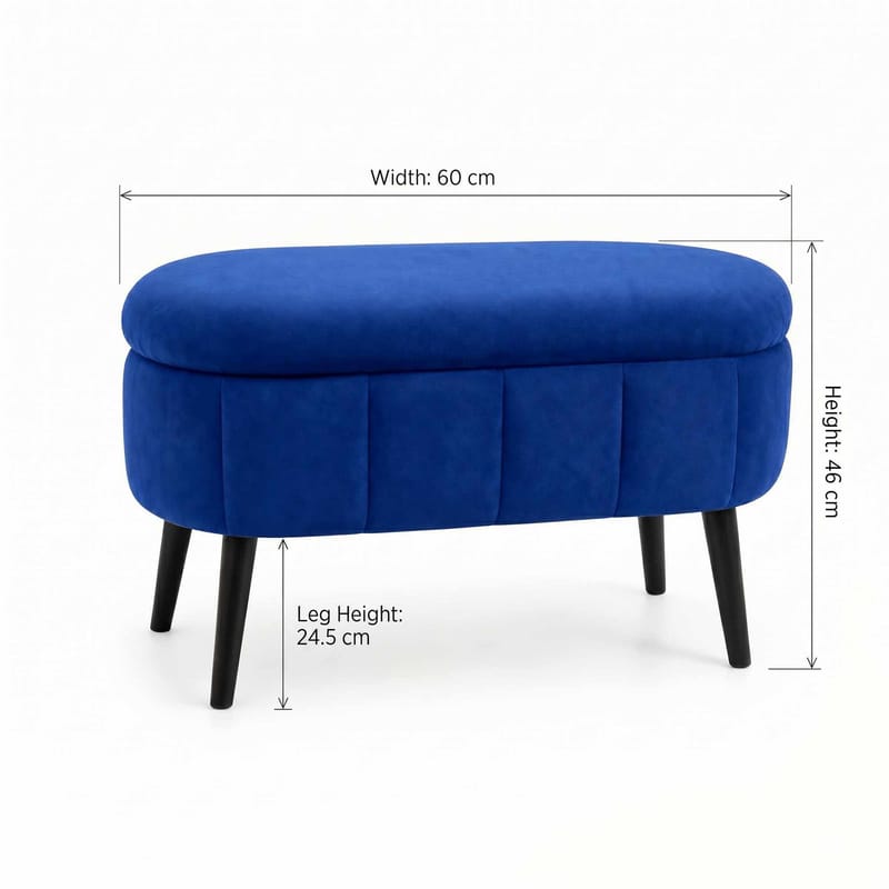 Puff med oppbevaring Atelier Del Sofa Mini Oslo (60 x 46 x 35 cm) Sax Blue - Møbler - Stoler & lenestoler - Krakk - Puff