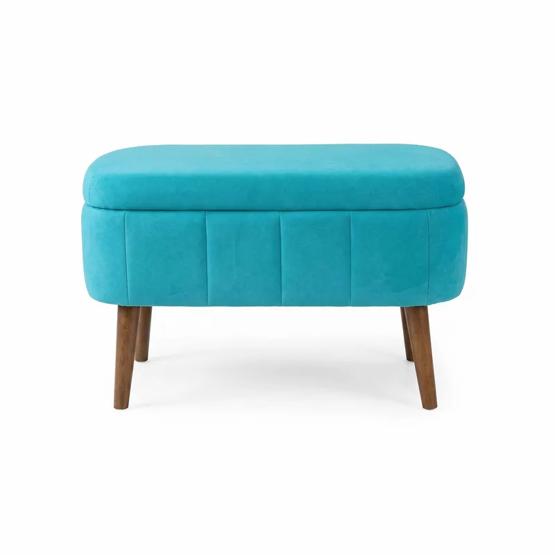 Puff med oppbevaring Atelier Del Sofa Mini Oslo (60 x 46 x 35 cm) Turkis, undefined