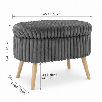 Puff med oppbevaring Atelier Del Sofa Mini Oslo Lin (60 x 46 x 35 cm) Antrasitt - Antrasitt - Møbler - Stoler & lenestoler - Krakk - Puff - Sittepuff med oppbevaring