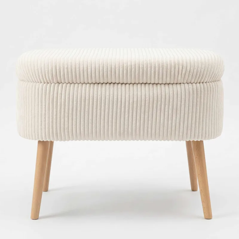 Puff med oppbevaring Atelier Del Sofa Mini Oslo Lin (60 x 46 x 35 cm) Cream, undefined