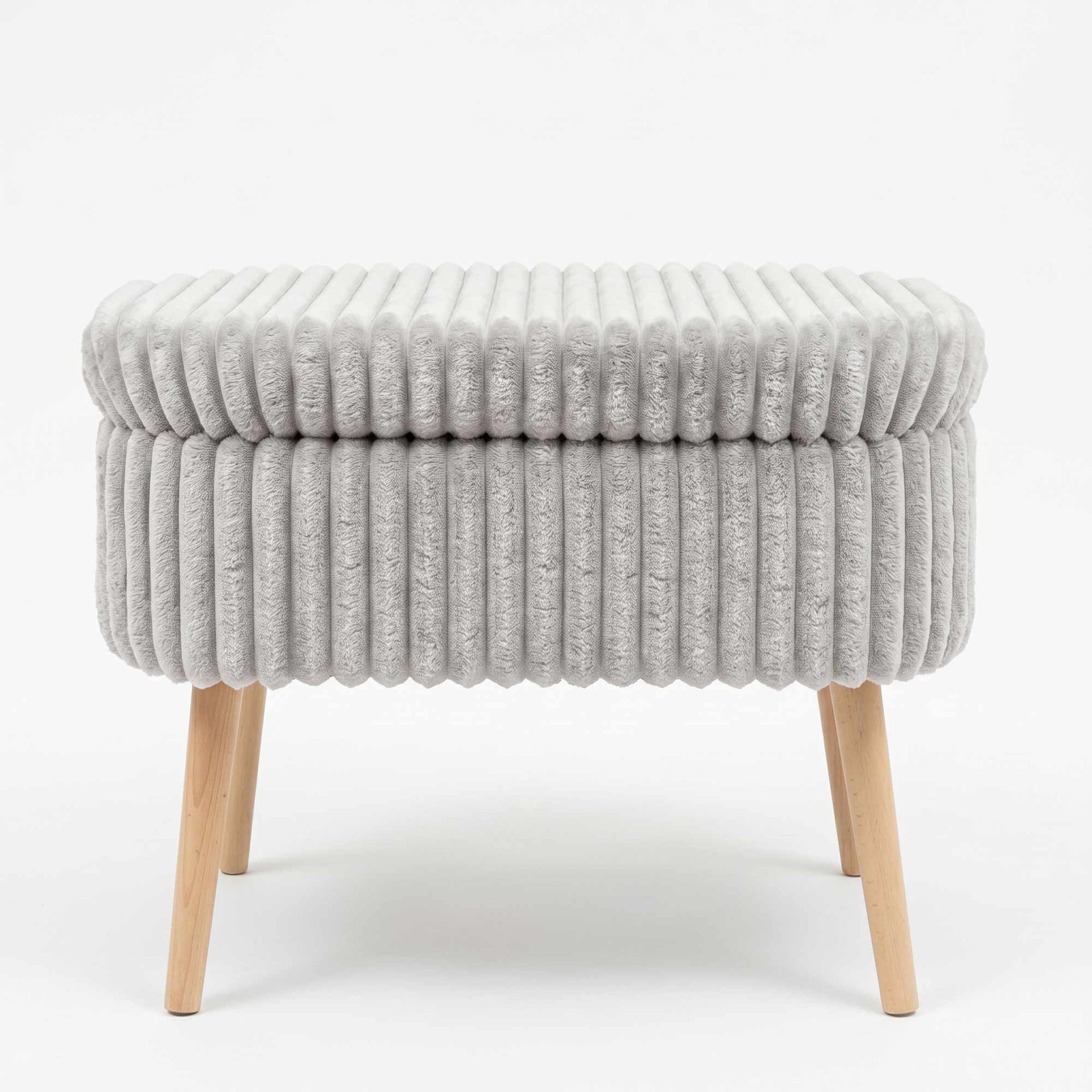 Puff med oppbevaring Atelier Del Sofa Mini Oslo Lin (60 x 46 x 35 cm) Grå -