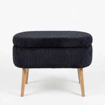 Puff med oppbevaring Atelier Del Sofa Mini Oslo Lin (60 x 46 x 35 cm) Svart