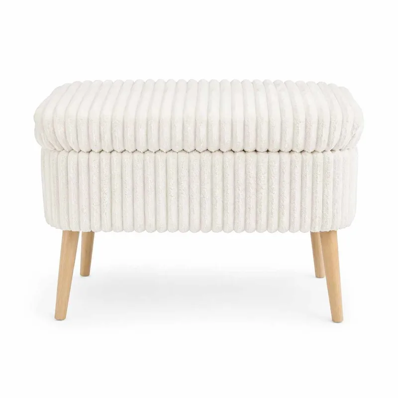 Puff med oppbevaring Atelier Del Sofa Mini Oslo Lin (60 x 46 x 35 cm) Toscano Cream, undefined