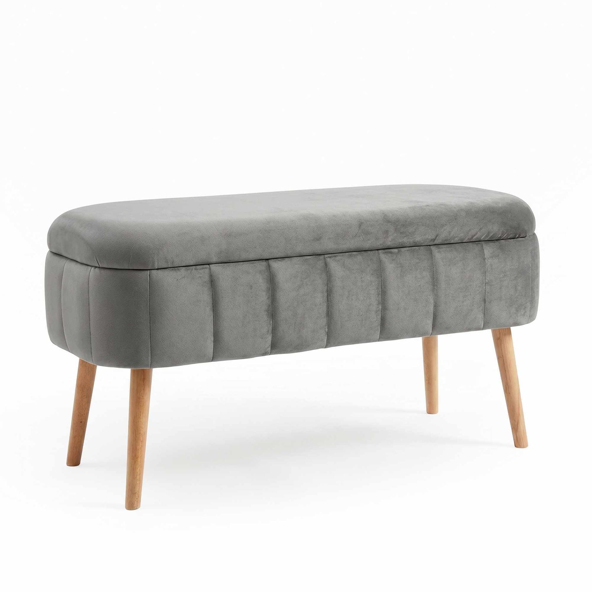 Puff med oppbevaring Atelier Del Sofa Oslo Babyface (90 x 46 x 35 cm) Antrasitt - Antrasitt