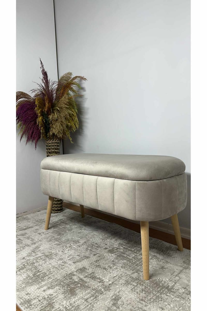 Puff med oppbevaring Atelier Del Sofa Oslo Babyface (90 x 46 x 35 cm) Beige - Møbler - Stoler & lenestoler - Krakk - Puff