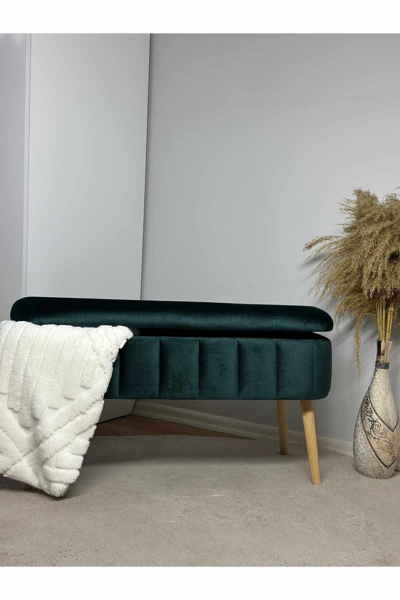 Puff med oppbevaring Atelier Del Sofa Oslo Babyface (90 x 46 x 35 cm) Emerald - Møbler - Stoler & lenestoler - Krakk - Puff