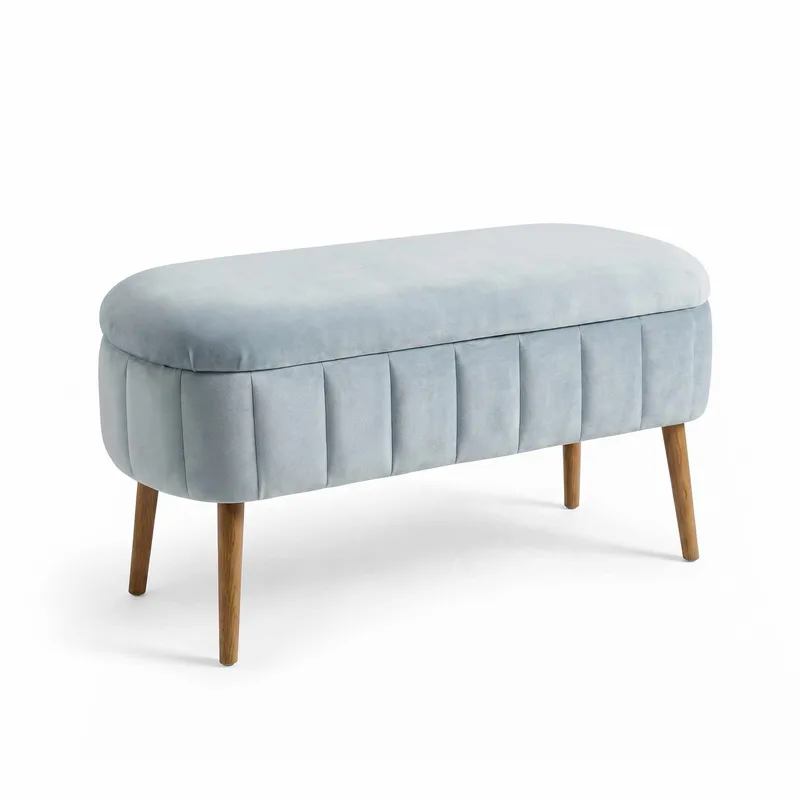 Puff med oppbevaring Atelier Del Sofa Oslo Babyface (90 x 46 x 35 cm) Grå, undefined