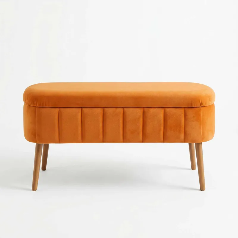 Puff med oppbevaring Atelier Del Sofa Oslo Babyface (90 x 46 x 35 cm) Oransje, undefined