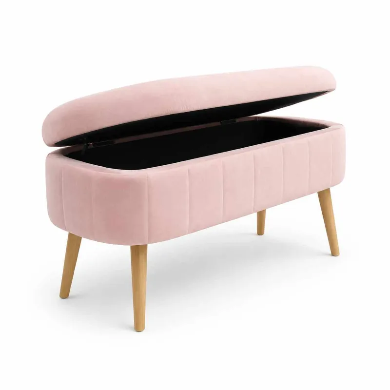 Puff med oppbevaring Atelier Del Sofa Oslo Babyface (90 x 46 x 35 cm) Rosa, undefined