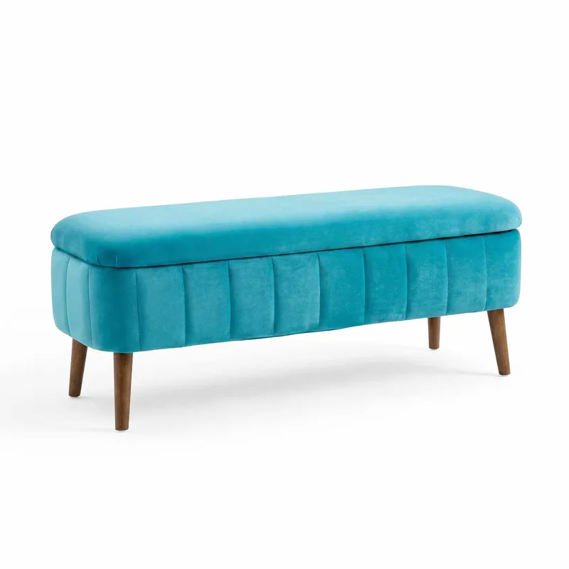 Puff med oppbevaring Atelier Del Sofa Oslo Babyface (90 x 46 x 35 cm) Turkis, undefined