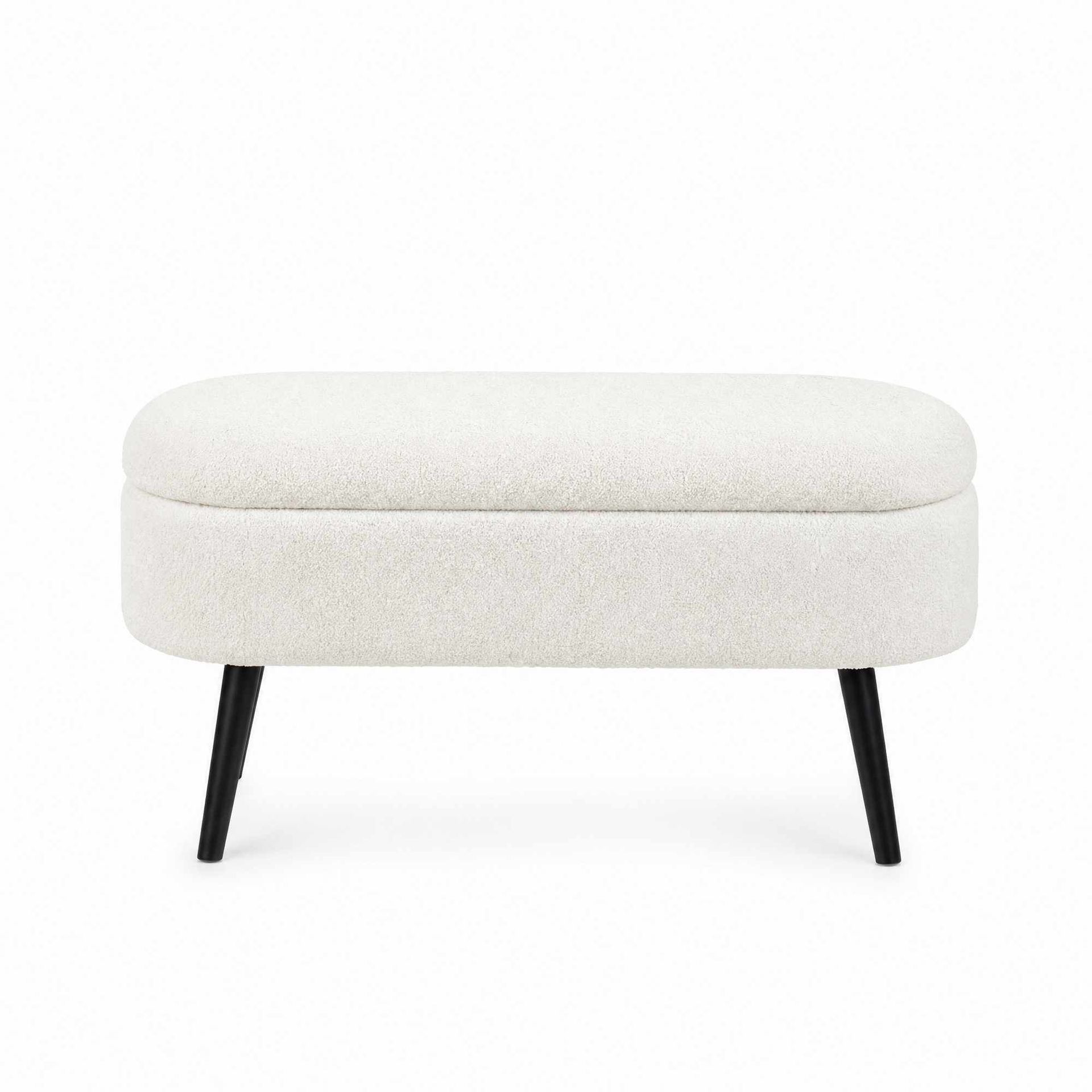 Puff med oppbevaring Atelier Del Sofa Oslo Wellsoft (90 x 46 x 35 cm) Hvit svart -