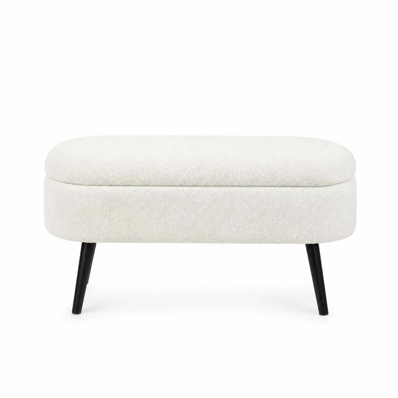 Puff med oppbevaring Atelier Del Sofa Oslo Wellsoft (90 x 46 x 35 cm) Hvit svart, undefined