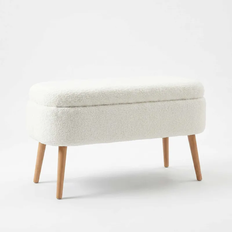 Puff med oppbevaring Atelier Del Sofa Oslo Wellsoft (90 x 46 x 35 cm) Hvit, undefined