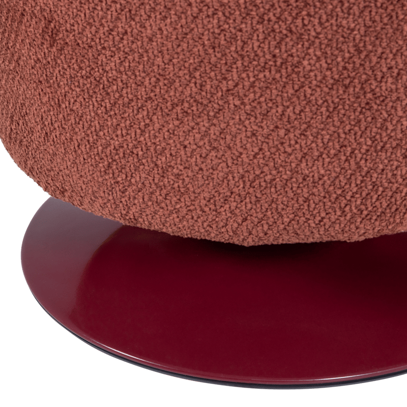 Puff med snurrefot Islen 39 cm rundt - Vinrød - Møbler - Stoler & lenestoler - Krakk - Puff