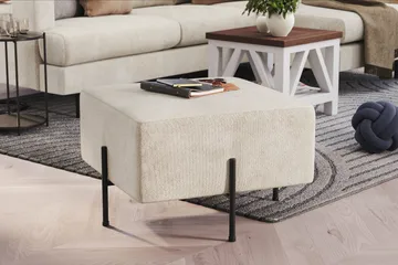 Menard Compact Sittepuff 60 cm Kvadratisk - Hvit - Møbler - Stoler & lenestoler - Krakk - Puff