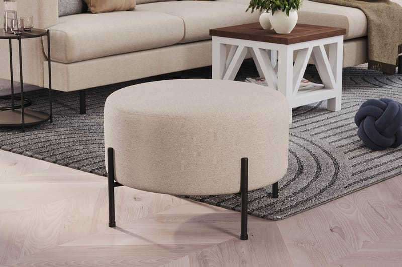 Menard Compact Sittepuff Rund 60 cm - Beige - Møbler - Stoler & lenestoler - Krakk - Puff