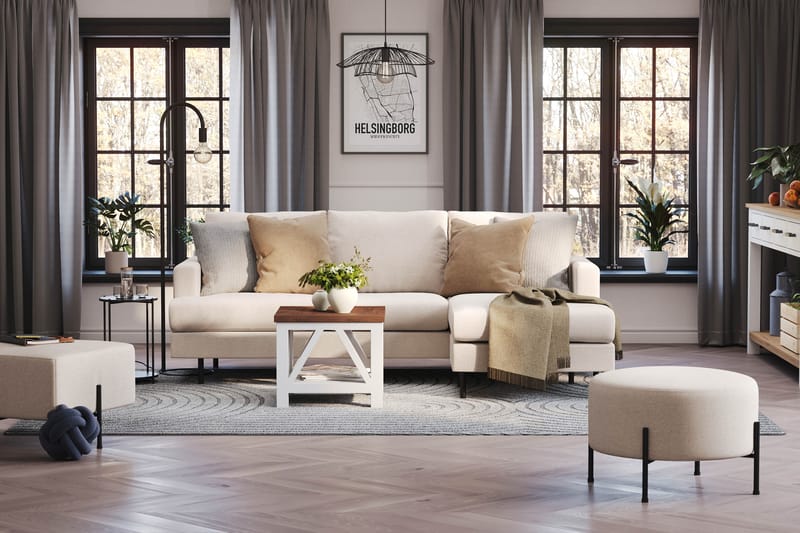 Menard Compact Sittepuff Rund 60 cm - Beige - Møbler - Stoler & lenestoler - Krakk - Puff