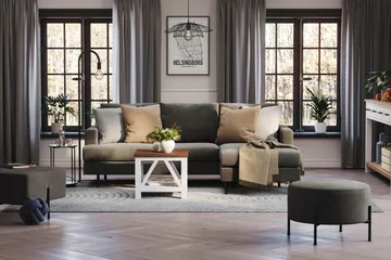 Menard Compact Sittepuff Rund 60 cm - Mørkegrå - Møbler - Stoler & lenestoler - Krakk - Puff